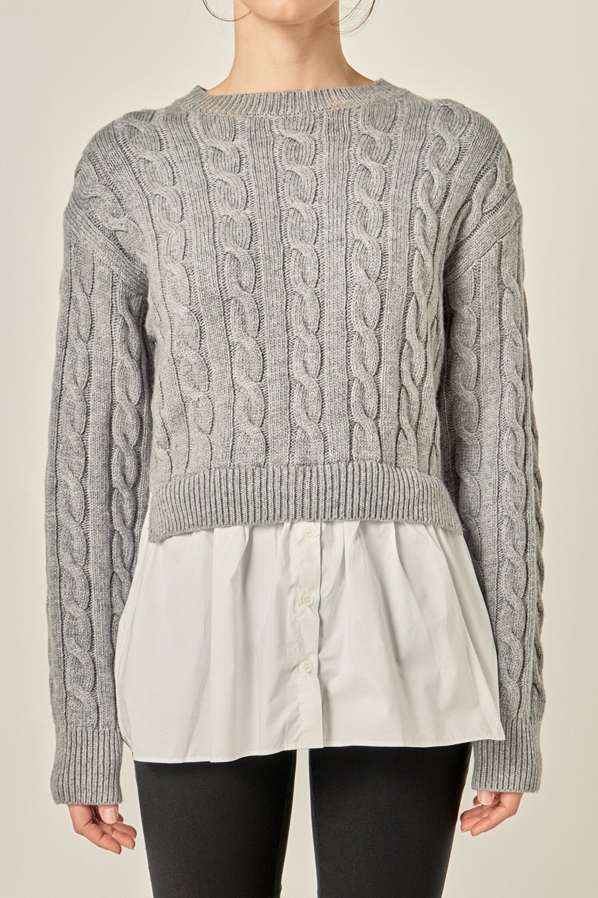 ENGLISH FACTORY - Mixed Media Sweater - TOPS available at Objectrare