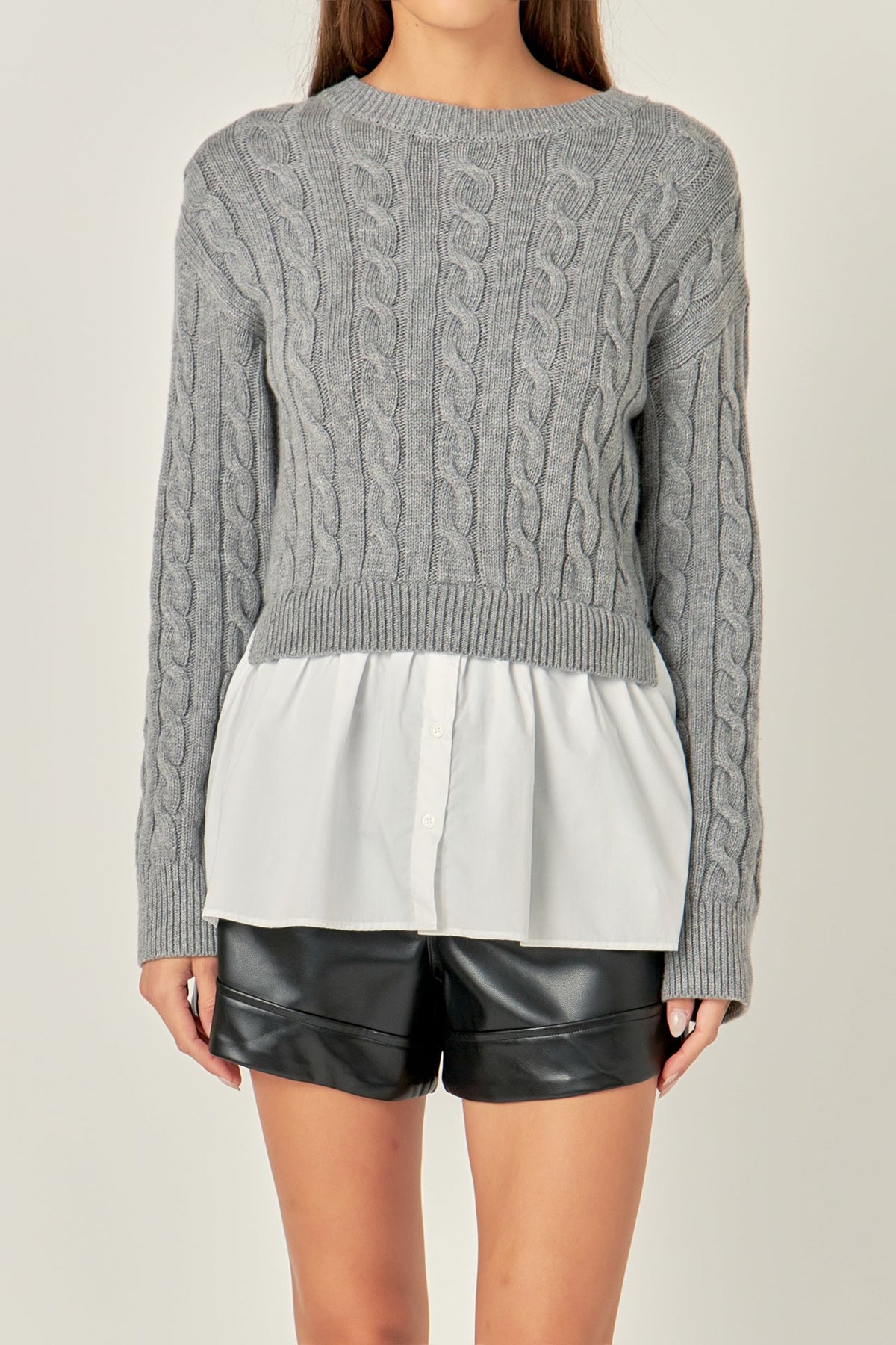 ENGLISH FACTORY - Mixed Media Sweater - TOPS available at Objectrare