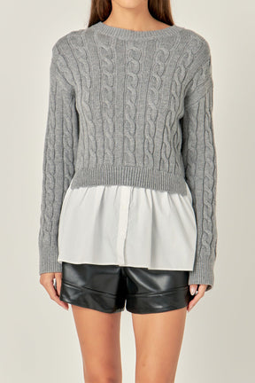 ENGLISH FACTORY - Mixed Media Sweater - TOPS available at Objectrare