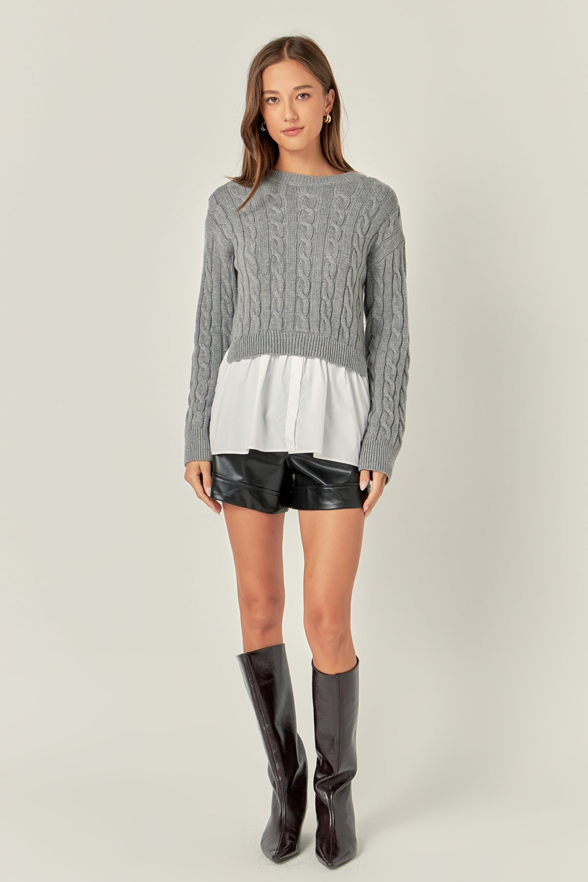 ENGLISH FACTORY - Mixed Media Sweater - SWEATERS & KNITS available at Objectrare