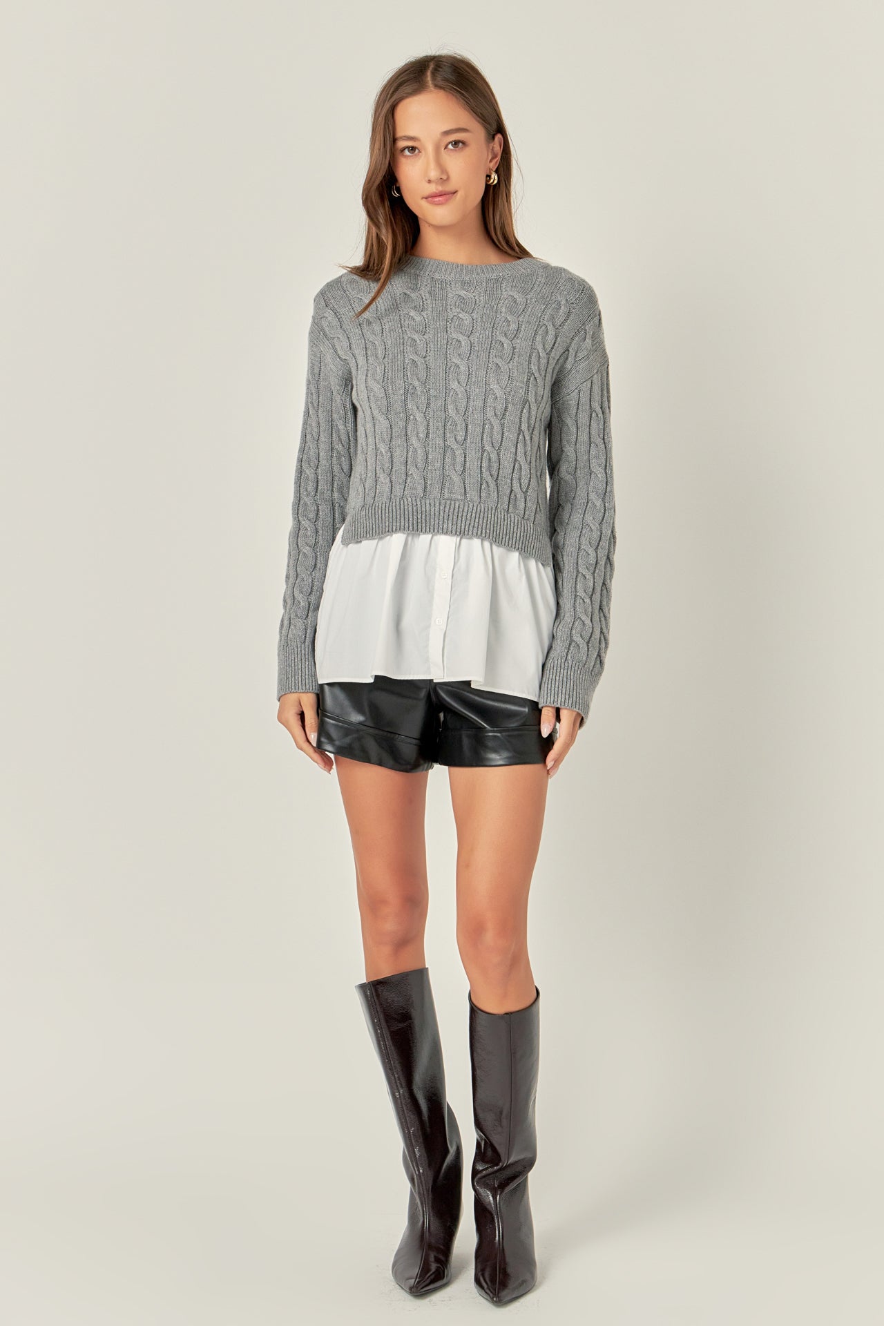 ENGLISH FACTORY - Mixed Media Sweater - TOPS available at Objectrare