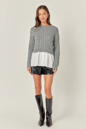 ENGLISH FACTORY - Mixed Media Sweater - TOPS available at Objectrare