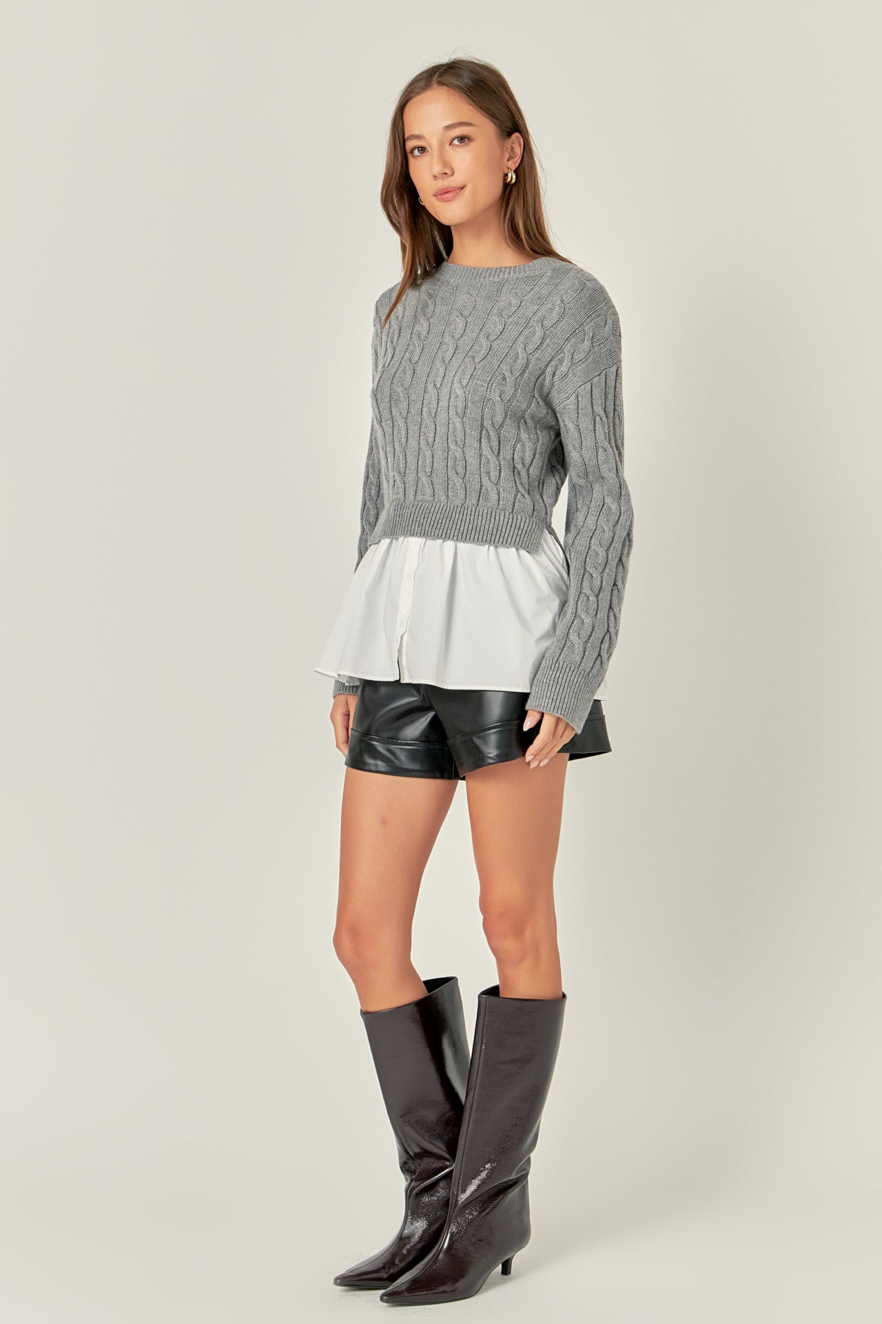 ENGLISH FACTORY - Mixed Media Sweater - TOPS available at Objectrare