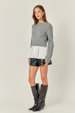 ENGLISH FACTORY - Mixed Media Sweater - TOPS available at Objectrare