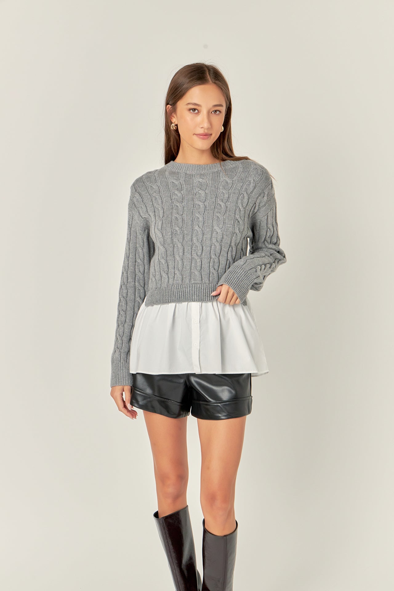 ENGLISH FACTORY - Mixed Media Sweater - TOPS available at Objectrare