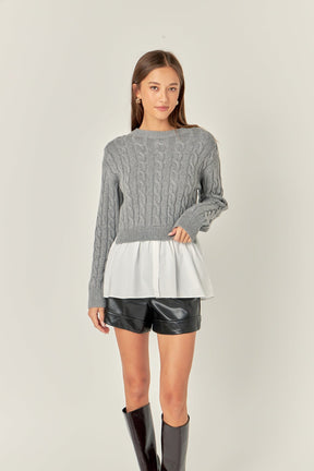 ENGLISH FACTORY - Mixed Media Sweater - TOPS available at Objectrare