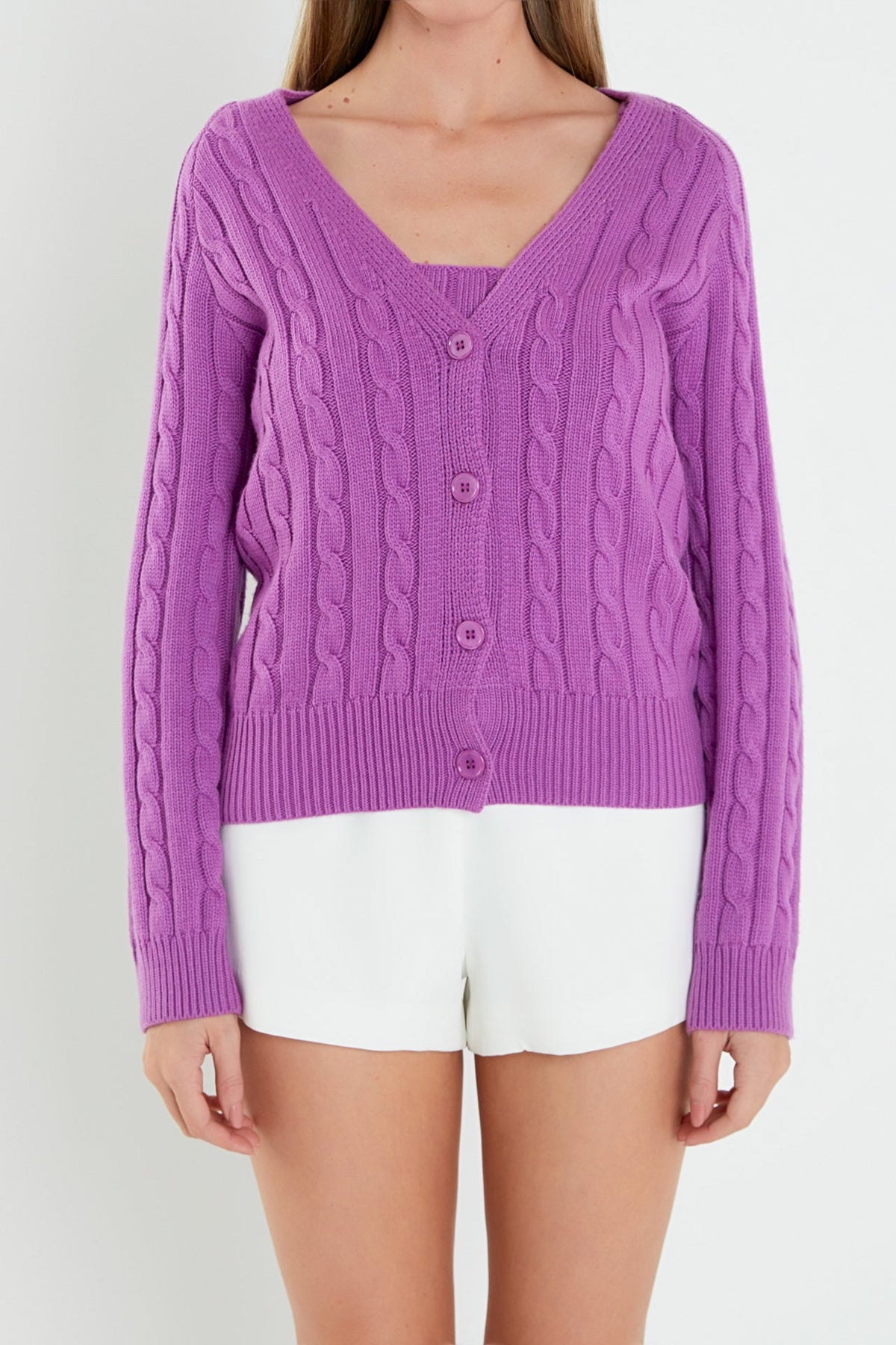 ENGLISH FACTORY - Cable Knit Cardigan - SWEATERS & KNITS available at Objectrare