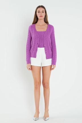 ENGLISH FACTORY - Cable Knit Cardigan - SWEATERS & KNITS available at Objectrare