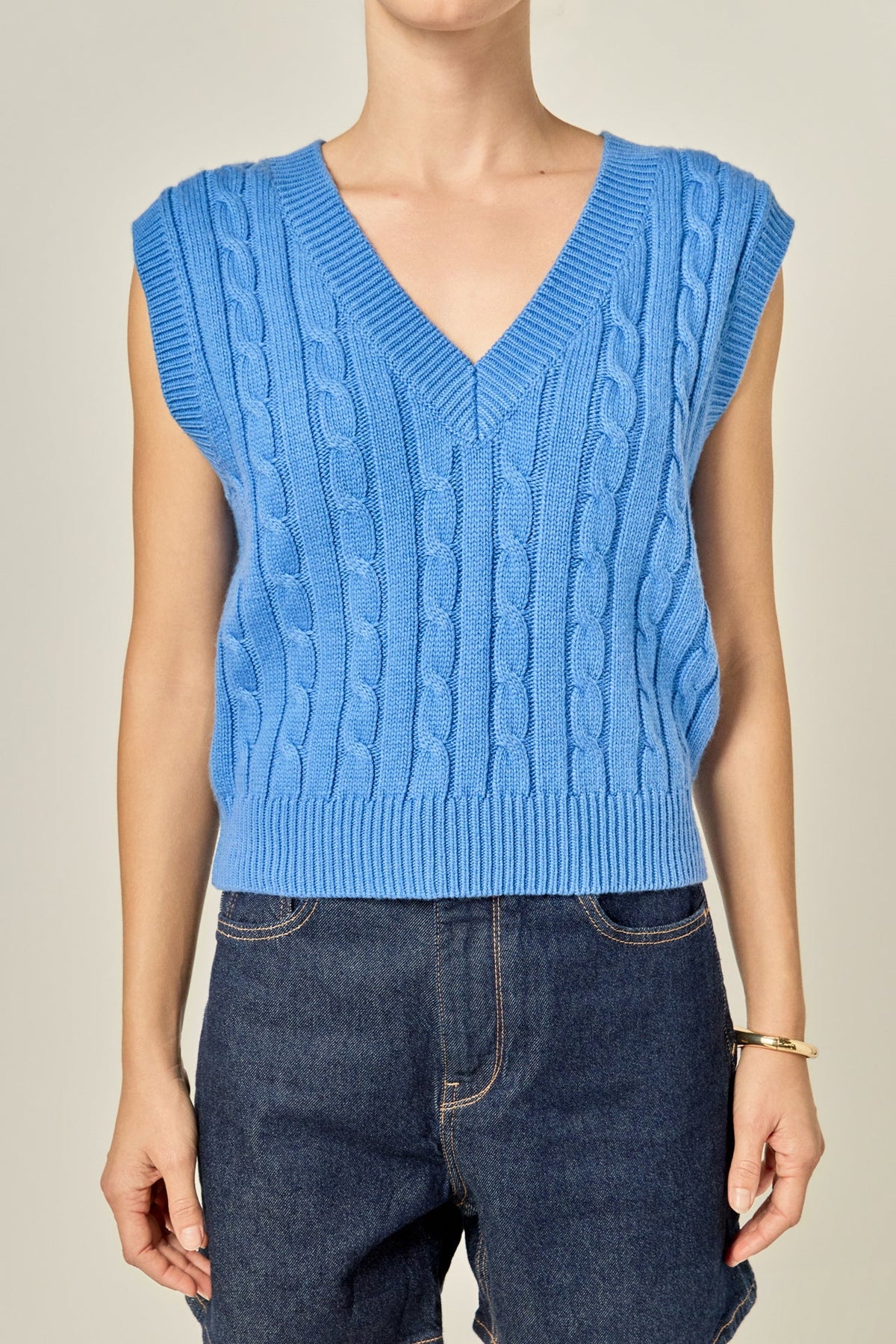 ENGLISH FACTORY - Cable Knit Chunky Vest - SWEATERS & KNITS available at Objectrare