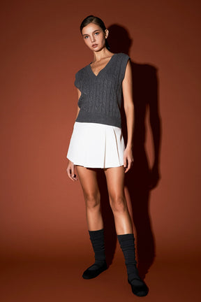ENGLISH FACTORY - Cable Knit Chunky Vest - SWEATERS & KNITS available at Objectrare
