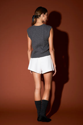 ENGLISH FACTORY - Cable Knit Chunky Vest - SWEATERS & KNITS available at Objectrare