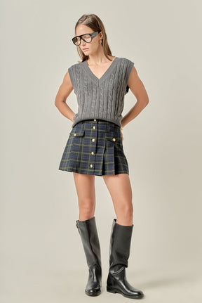 ENGLISH FACTORY - Cable Knit Chunky Vest - SWEATERS & KNITS available at Objectrare