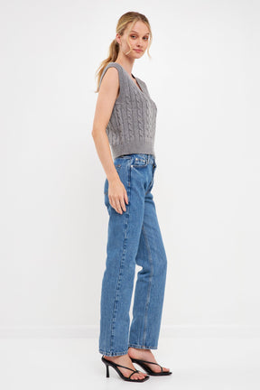 Cable Knit Chunky Vest