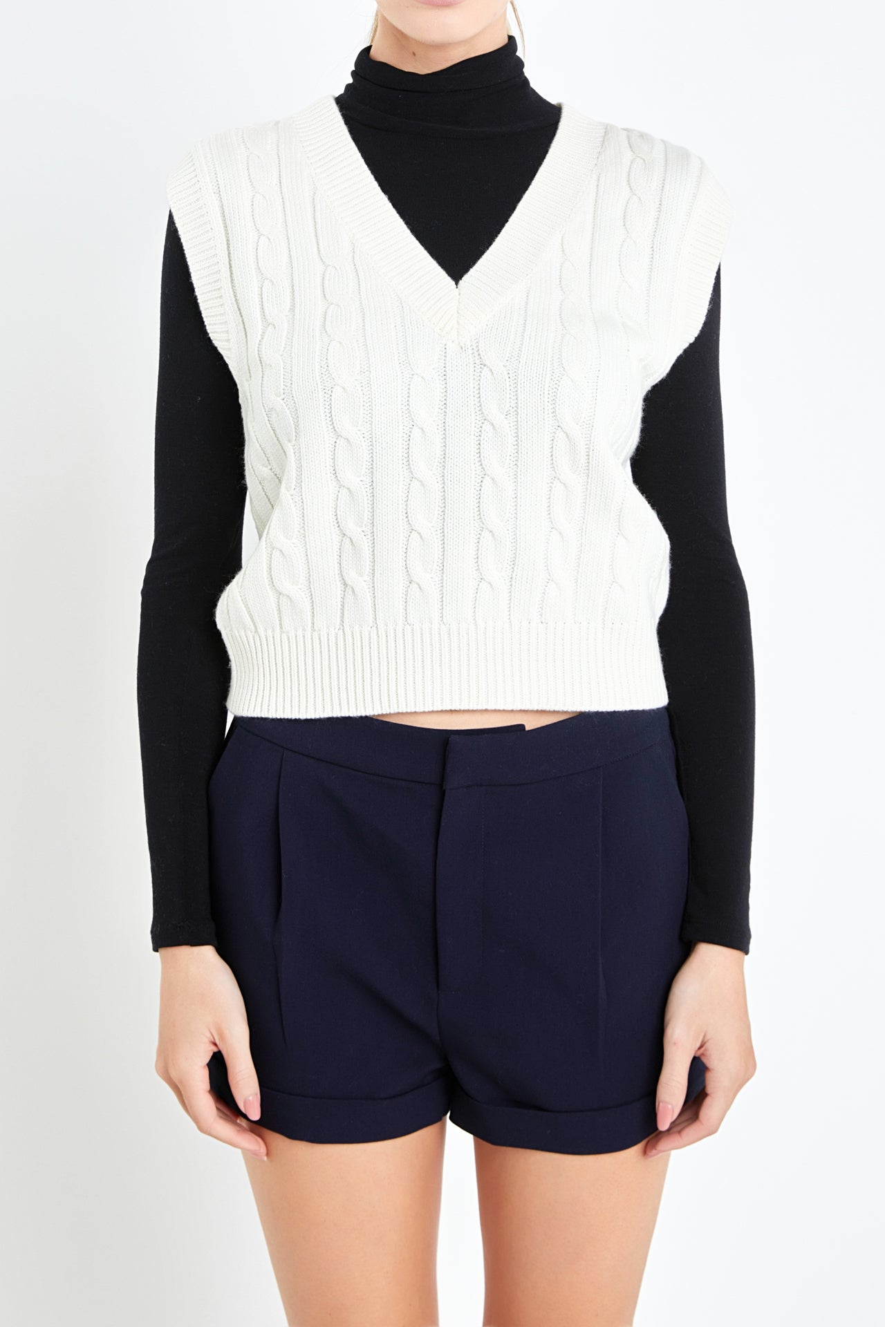 ENGLISH FACTORY - Cable Knit Chunky Vest - SWEATERS & KNITS available at Objectrare