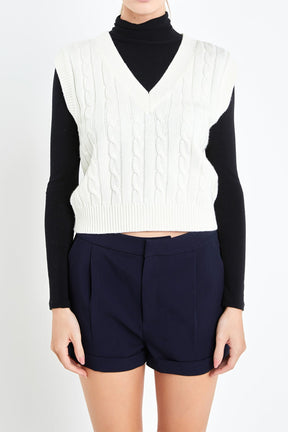 ENGLISH FACTORY - English Factory - Cable Knit Chunky Vest - SWEATERS & KNITS available at Objectrare