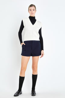 ENGLISH FACTORY - Cable Knit Chunky Vest - SWEATERS & KNITS available at Objectrare