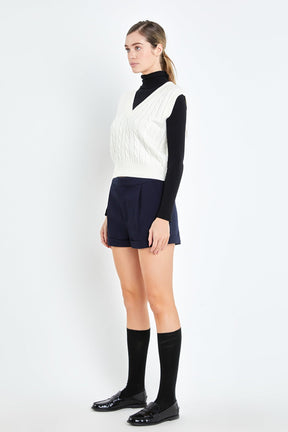 ENGLISH FACTORY - Cable Knit Chunky Vest - SWEATERS & KNITS available at Objectrare