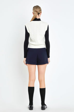 ENGLISH FACTORY - Cable Knit Chunky Vest - SWEATERS & KNITS available at Objectrare