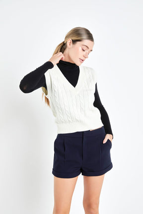 ENGLISH FACTORY - Cable Knit Chunky Vest - SWEATERS & KNITS available at Objectrare