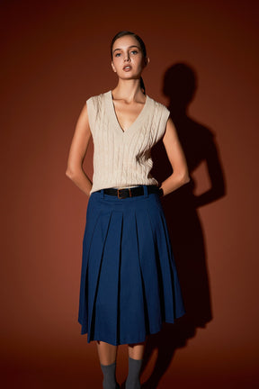 ENGLISH FACTORY - Cable Knit Chunky Vest - SWEATERS & KNITS available at Objectrare