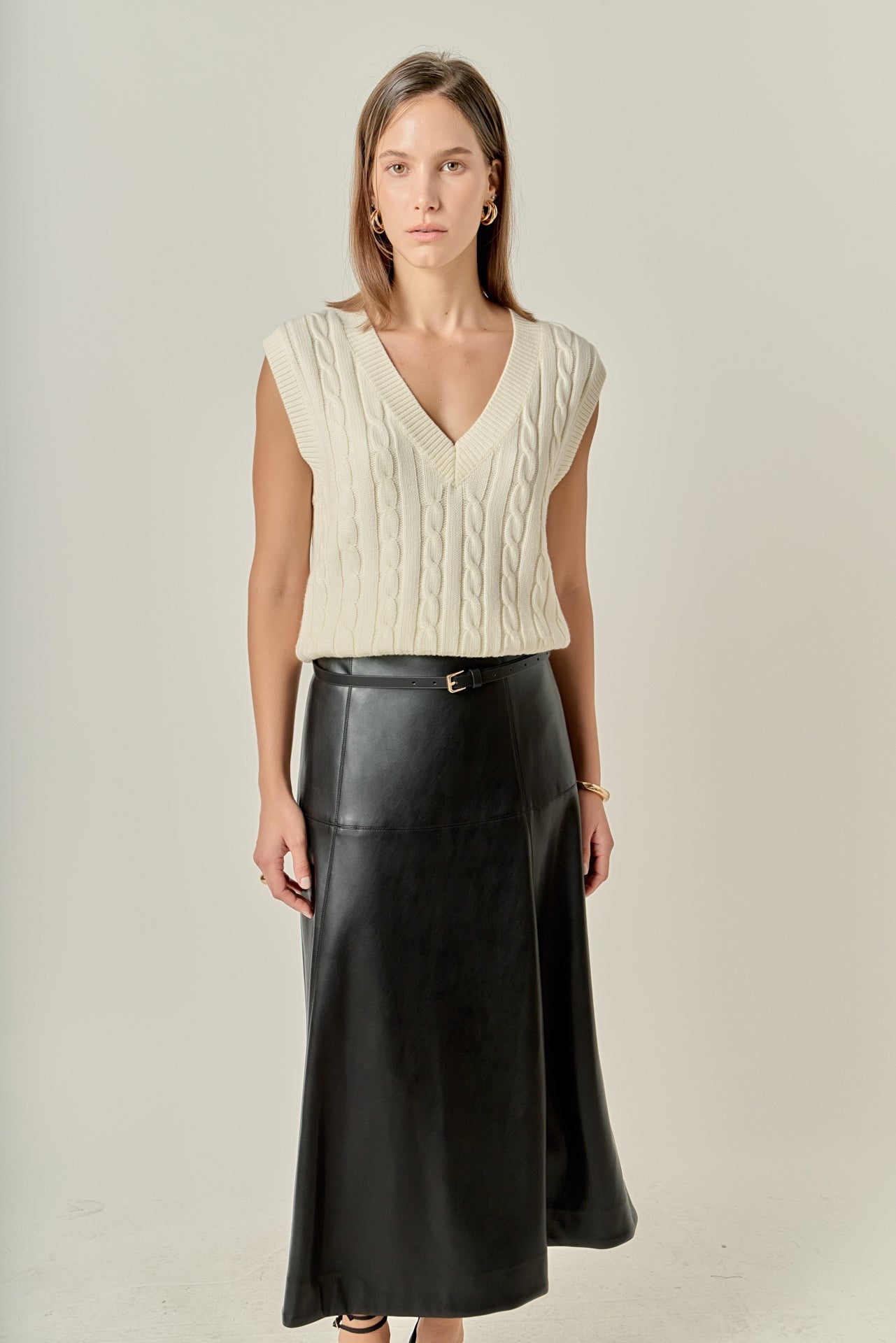 ENGLISH FACTORY - Cable Knit Chunky Vest - SWEATERS & KNITS available at Objectrare