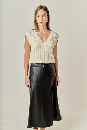 ENGLISH FACTORY - Cable Knit Chunky Vest - SWEATERS & KNITS available at Objectrare