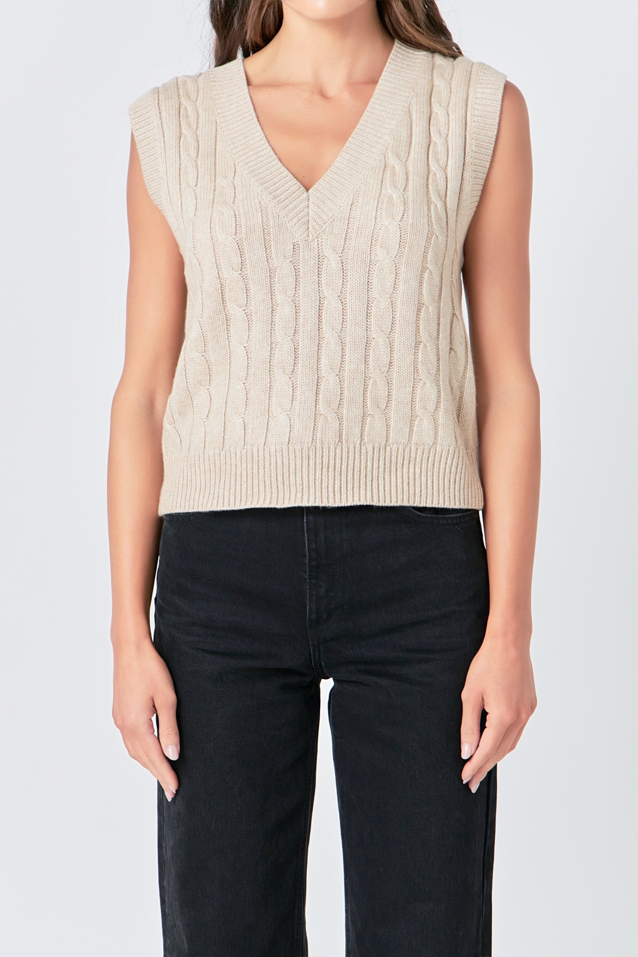 ENGLISH FACTORY - Cable Knit Chunky Vest - SWEATERS & KNITS available at Objectrare