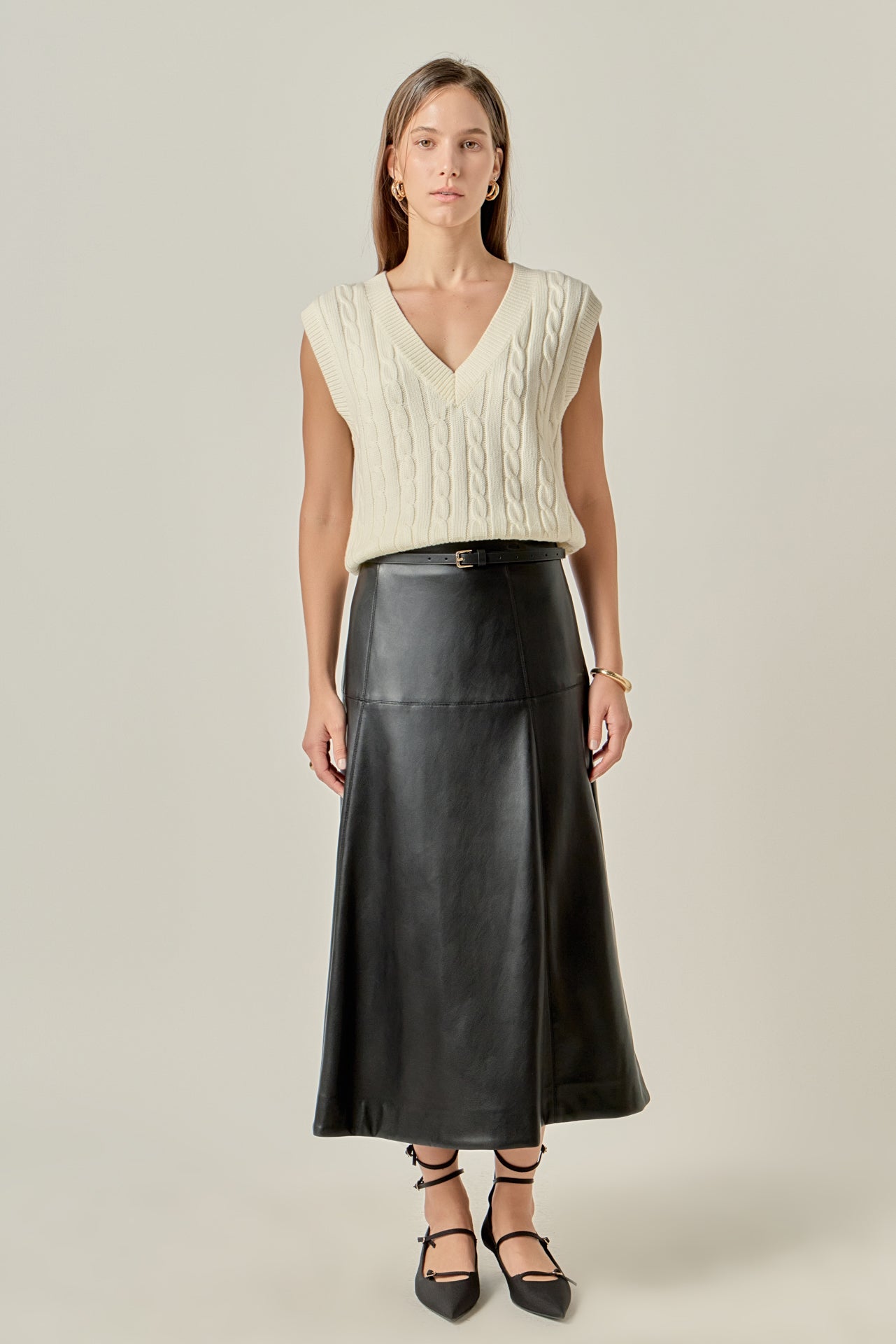 ENGLISH FACTORY - Cable Knit Chunky Vest - SWEATERS & KNITS available at Objectrare