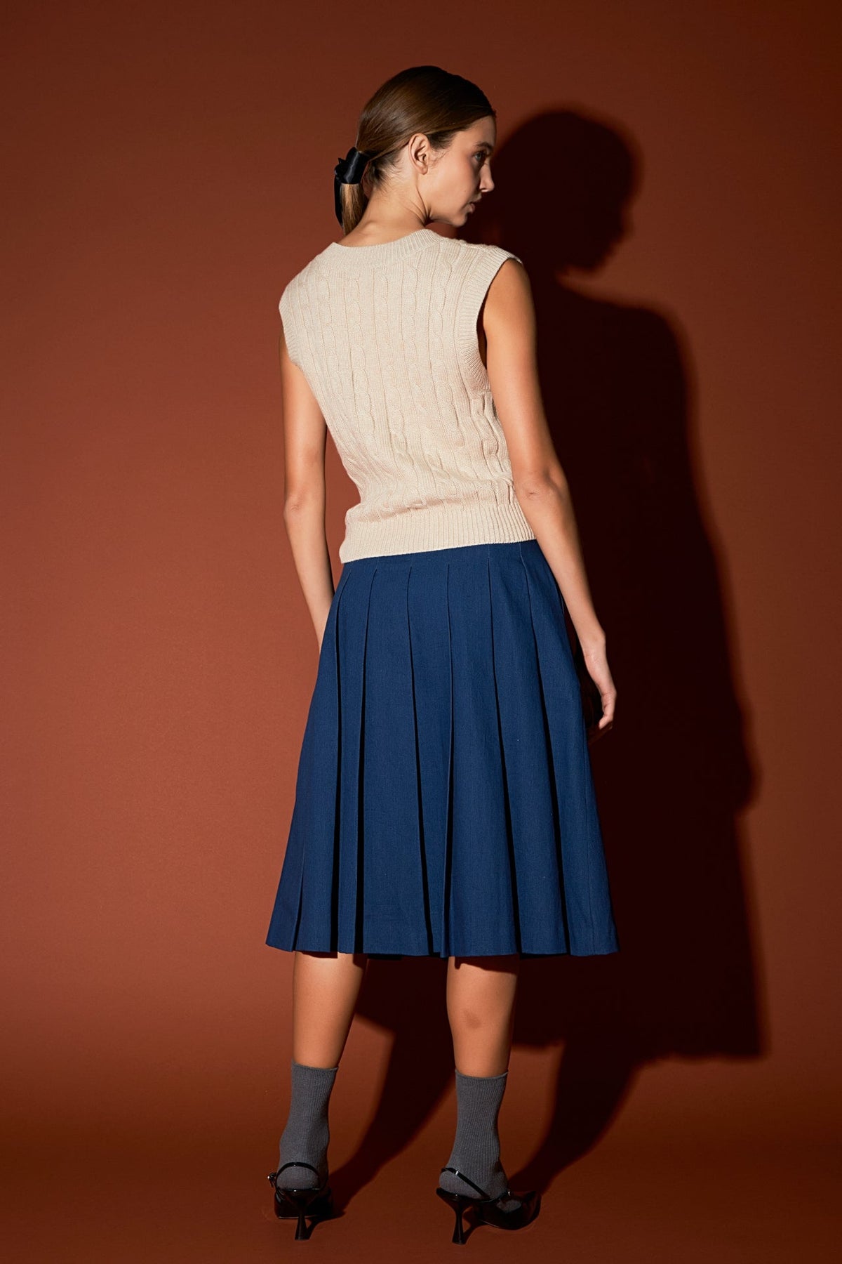 ENGLISH FACTORY - Cable Knit Chunky Vest - SWEATERS & KNITS available at Objectrare