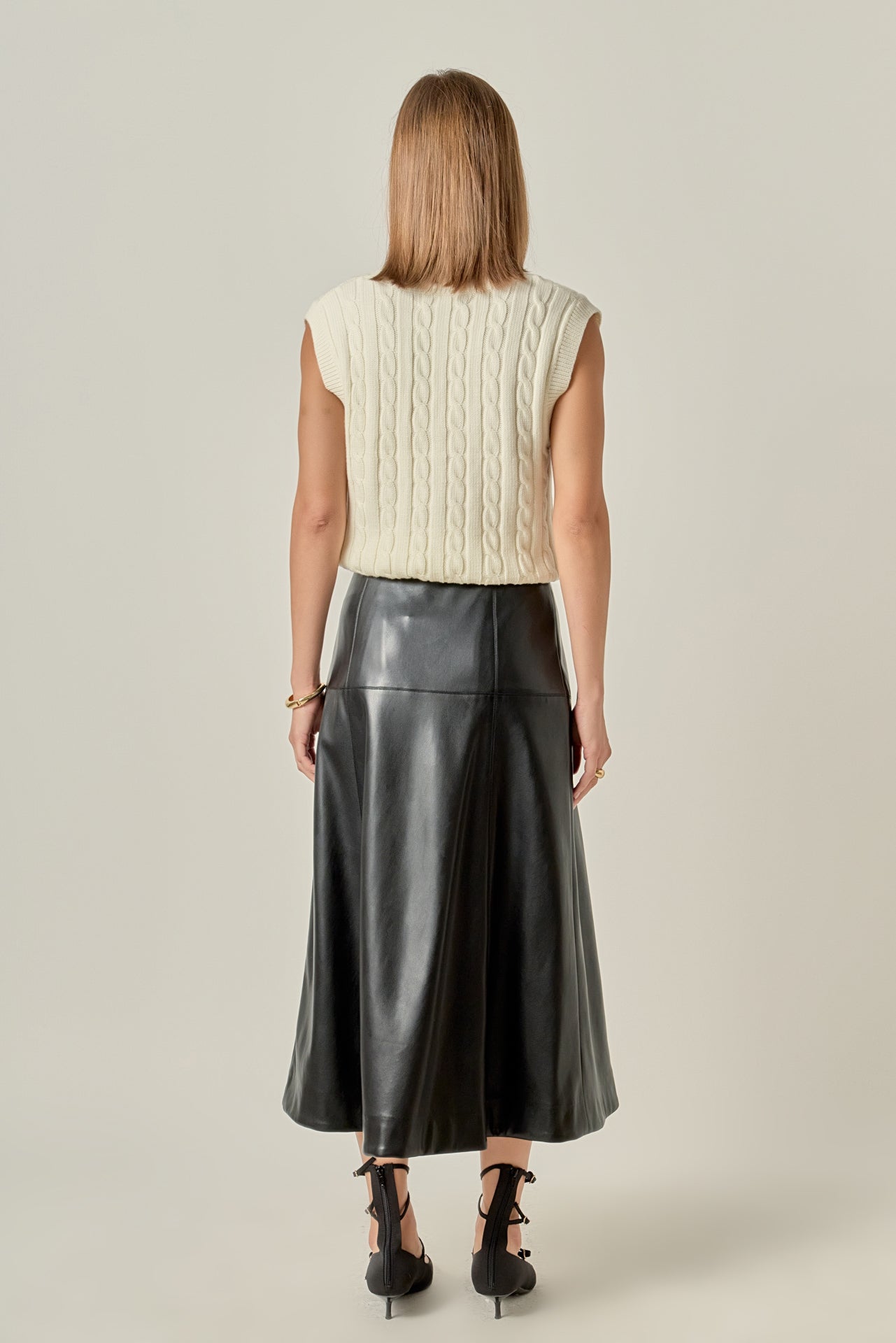 ENGLISH FACTORY - Cable Knit Chunky Vest - SWEATERS & KNITS available at Objectrare