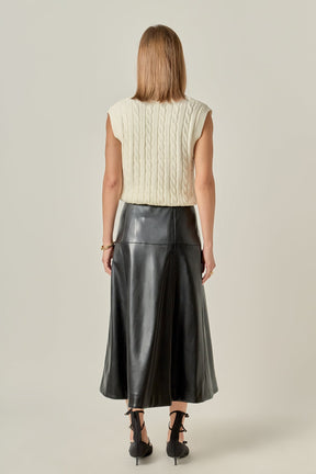 ENGLISH FACTORY - Cable Knit Chunky Vest - SWEATERS & KNITS available at Objectrare