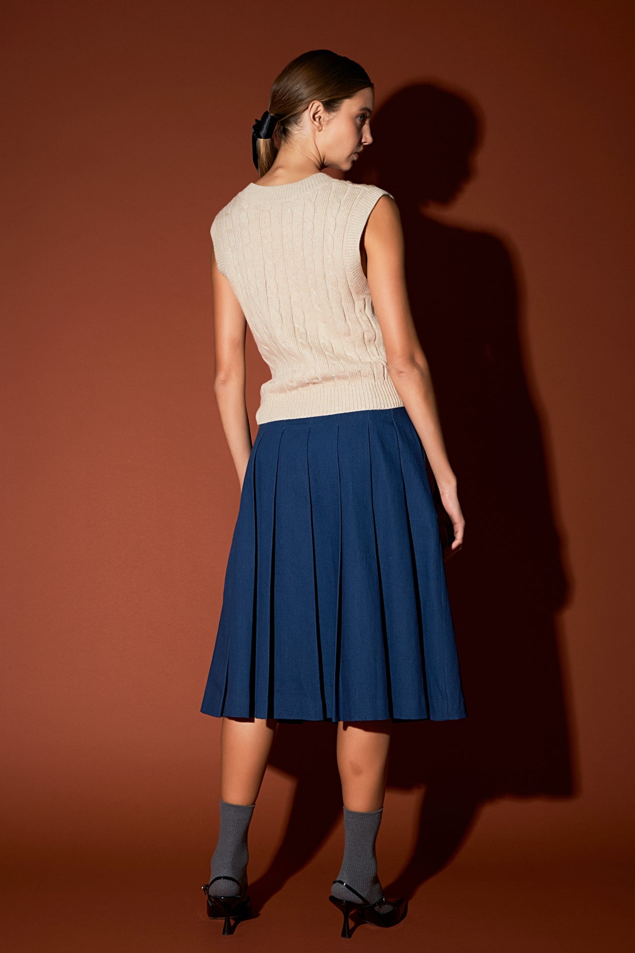 ENGLISH FACTORY - Cable Knit Chunky Vest - SWEATERS & KNITS available at Objectrare