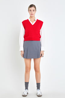 ENGLISH FACTORY - English Factory - Cable Knit Chunky Vest - SWEATERS & KNITS available at Objectrare