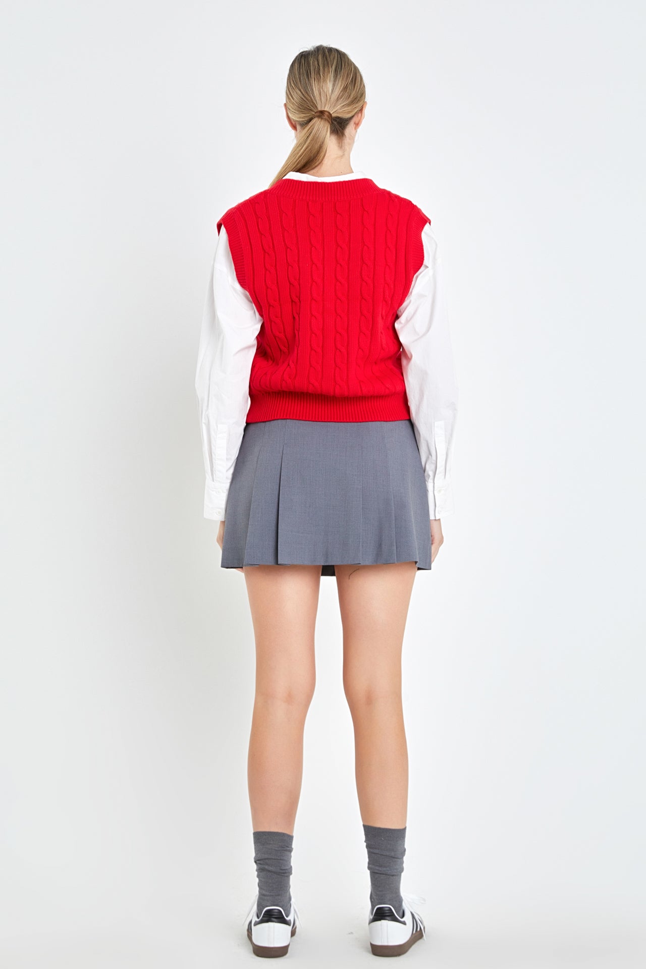ENGLISH FACTORY - Cable Knit Chunky Vest - SWEATERS & KNITS available at Objectrare