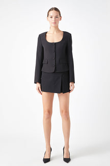 ENDLESS ROSE - Scooped U Buttoned Top - JACKETS available at Objectrare