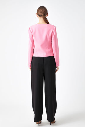 ENDLESS ROSE - Scooped U Buttoned Top - JACKETS available at Objectrare