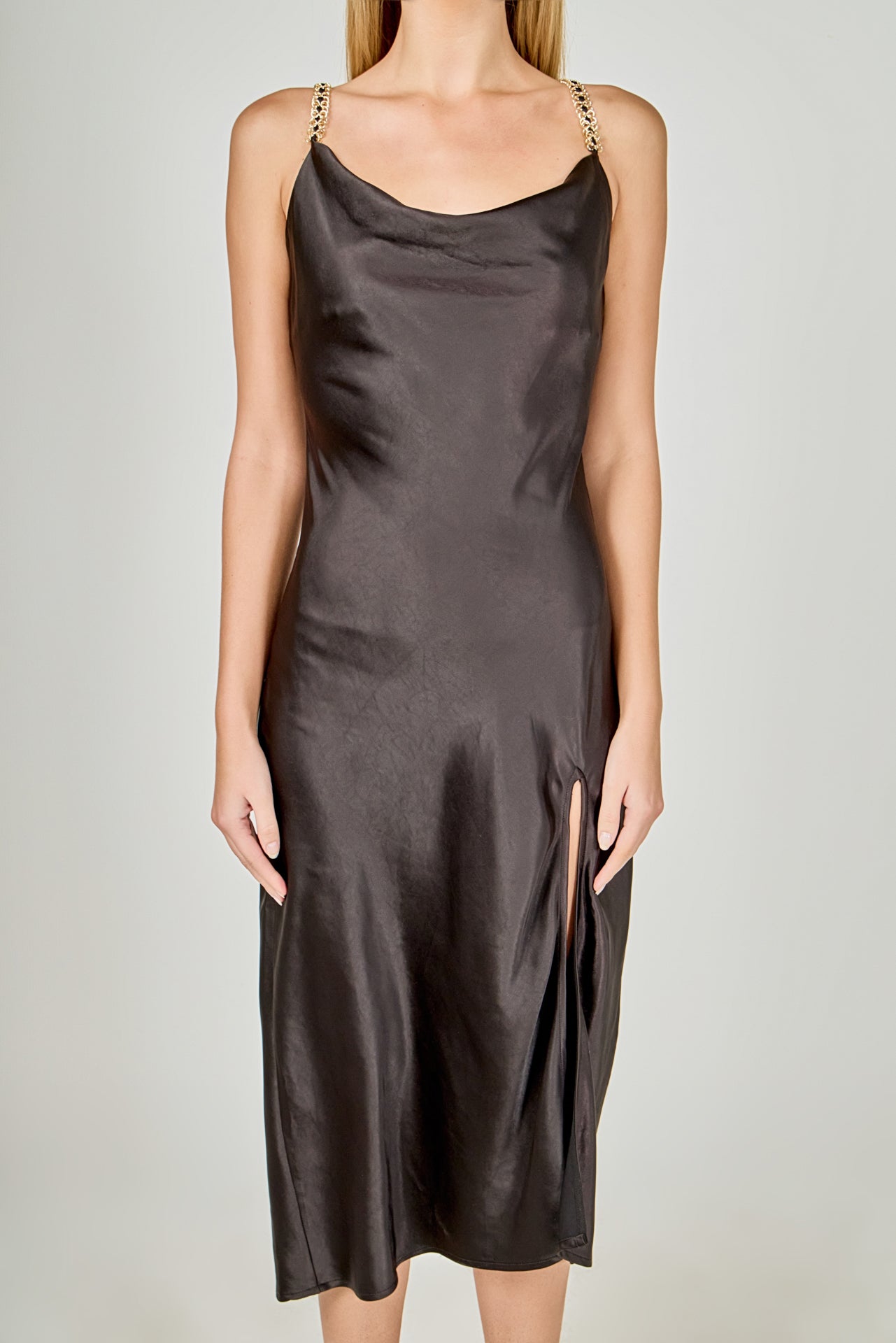 ENDLESS ROSE - Midi Satin Slip Dress - DRESSES available at Objectrare