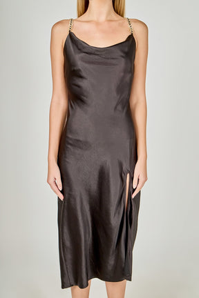ENDLESS ROSE - Midi Satin Slip Dress - DRESSES available at Objectrare