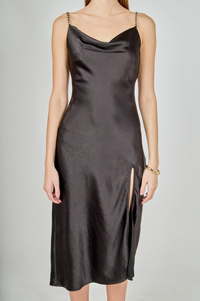 ENDLESS ROSE - Midi Satin Slip Dress - DRESSES available at Objectrare