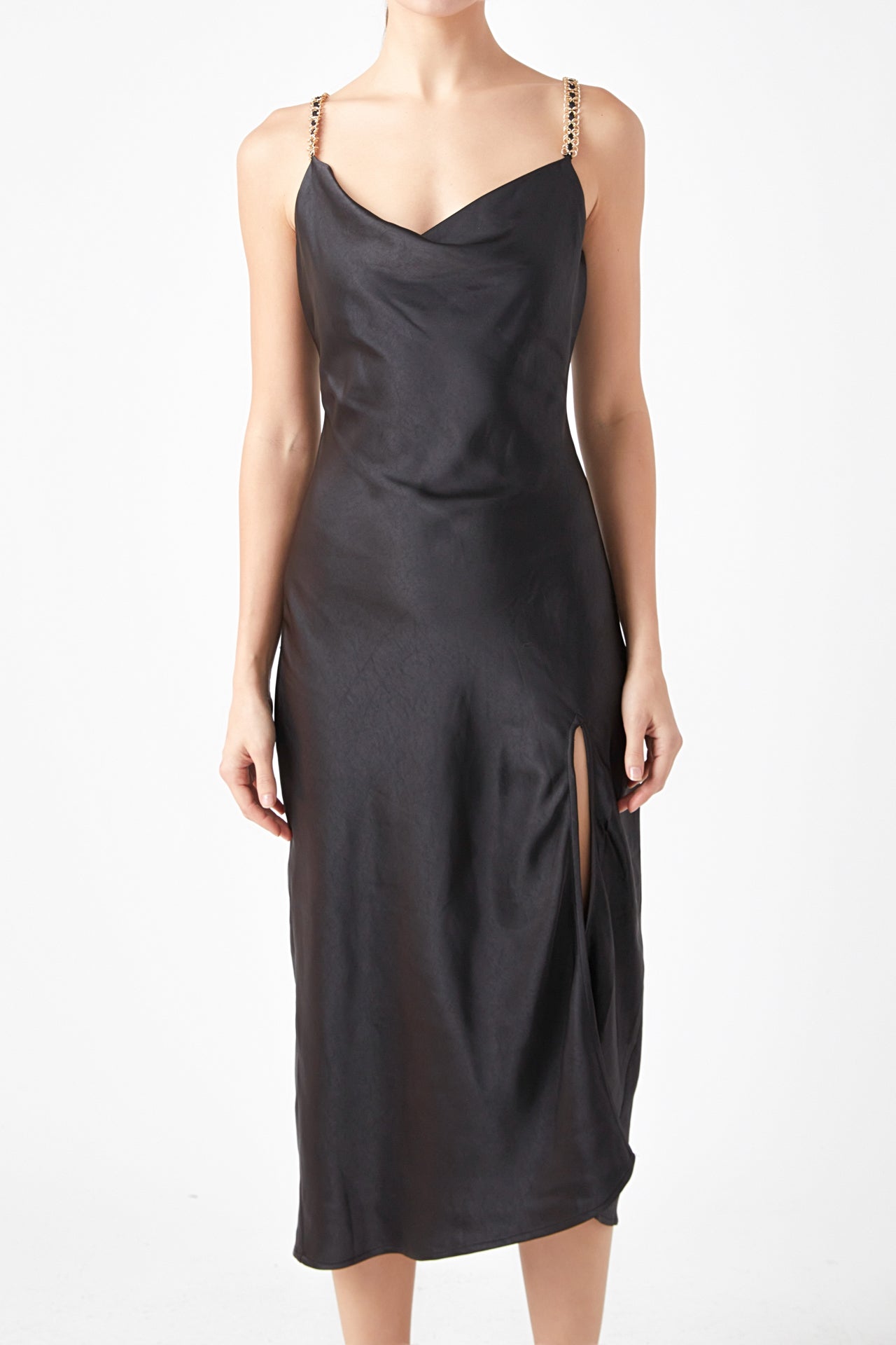 ENDLESS ROSE - Midi Satin Slip Dress - DRESSES available at Objectrare