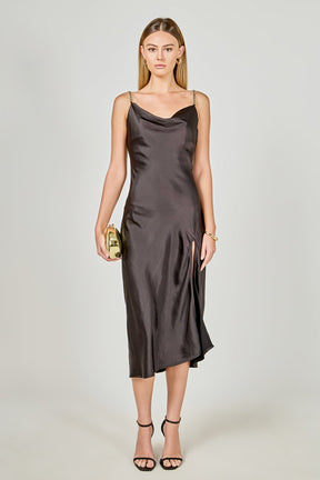 ENDLESS ROSE - Midi Satin Slip Dress - DRESSES available at Objectrare