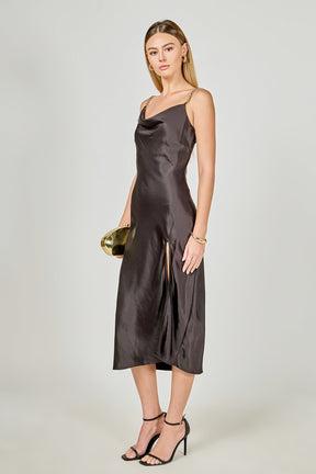 ENDLESS ROSE - Midi Satin Slip Dress - DRESSES available at Objectrare