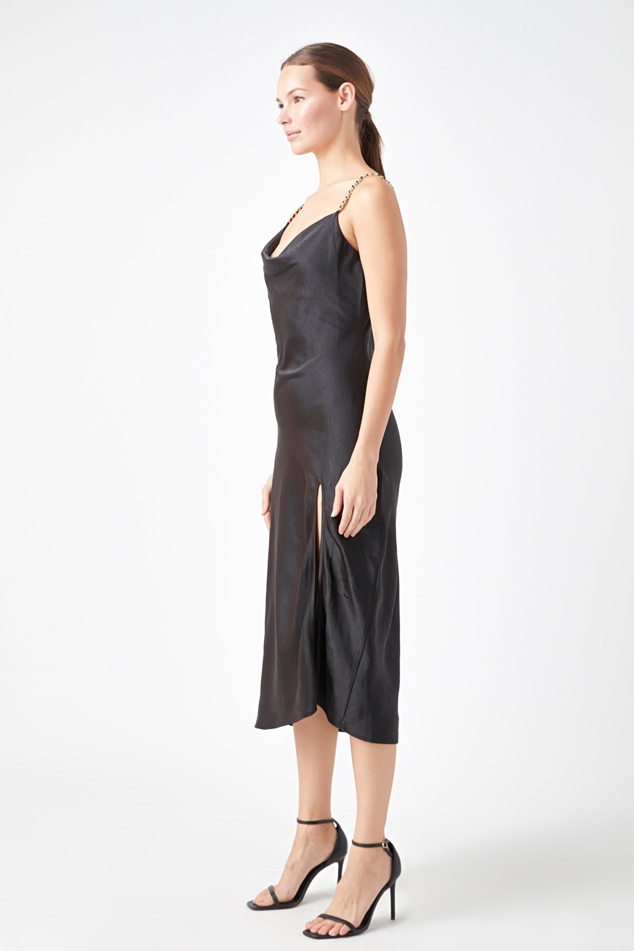 ENDLESS ROSE - Midi Satin Slip Dress - DRESSES available at Objectrare