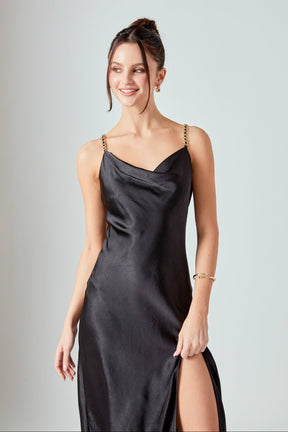 ENDLESS ROSE - Midi Satin Slip Dress - DRESSES available at Objectrare