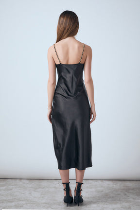ENDLESS ROSE - Midi Satin Slip Dress - DRESSES available at Objectrare