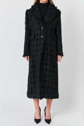 ENDLESS ROSE - Endless Rose - Premium Long Tweed Coat - COATS available at Objectrare