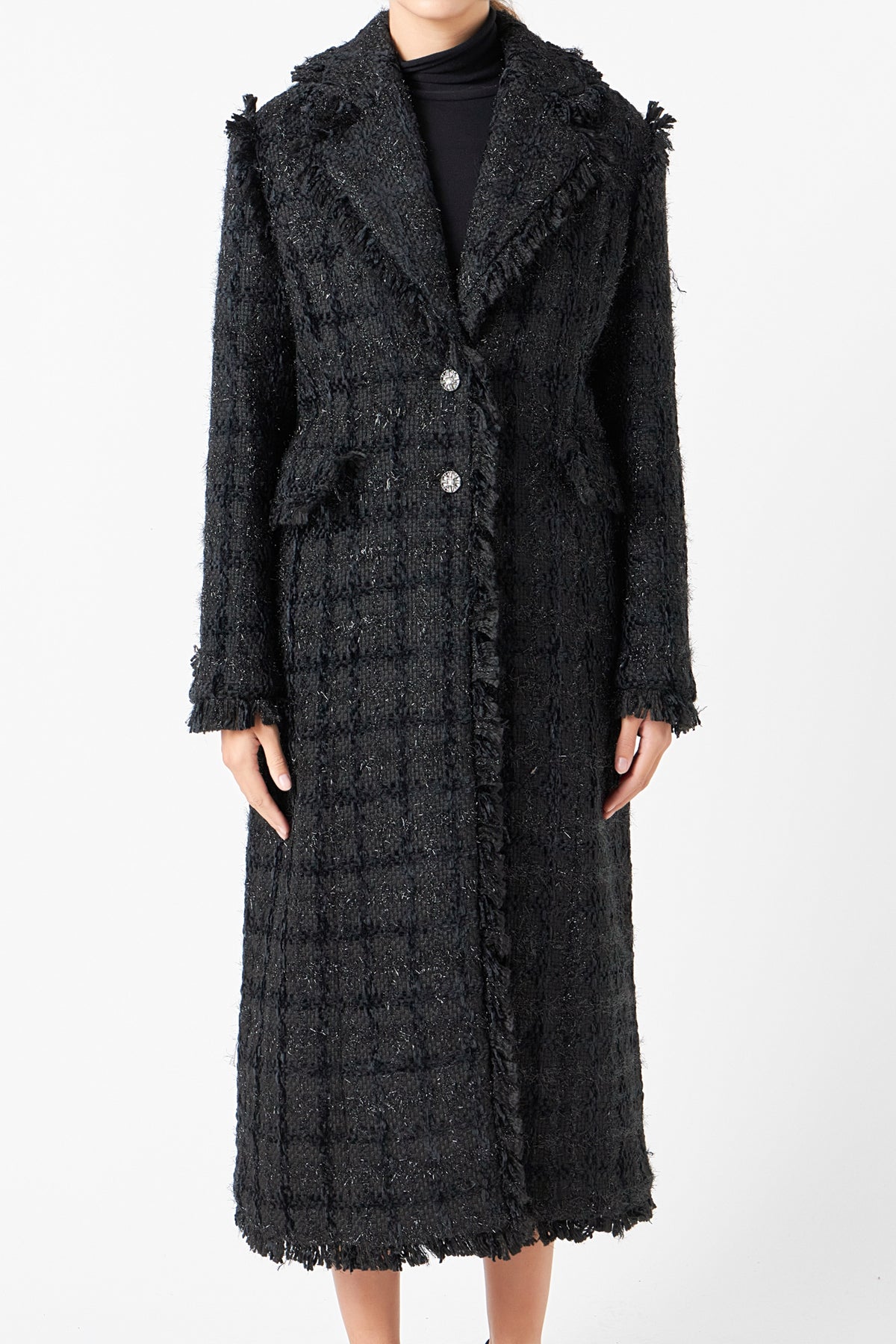 ENDLESS ROSE - Premium Long Tweed Coat - COATS available at Objectrare