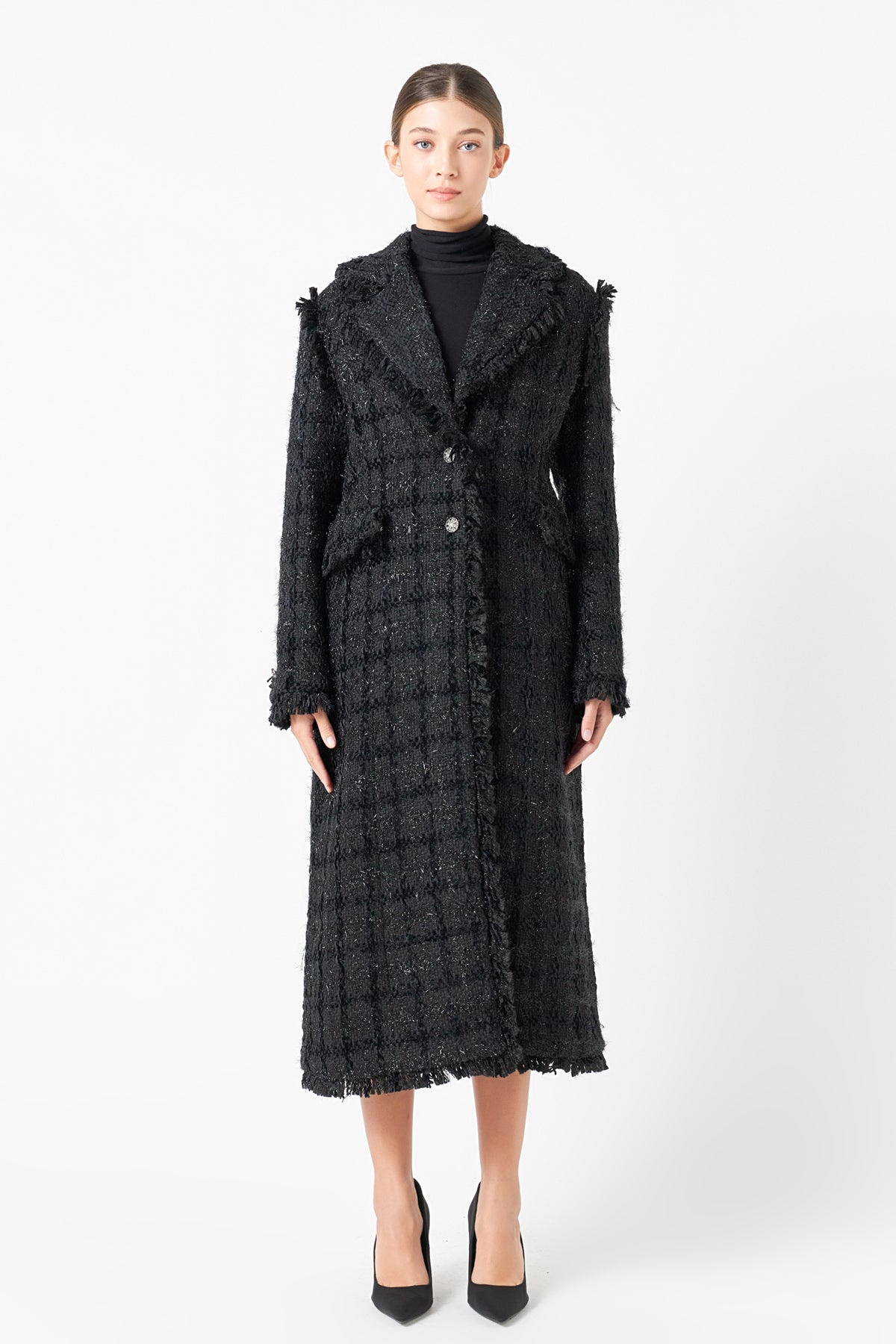 Premium Long Tweed Coat