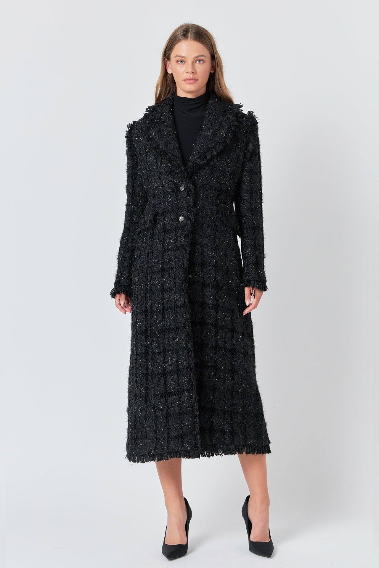 ENDLESS ROSE - Endless Rose - Premium Long Tweed Coat - COATS available at Objectrare