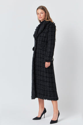 ENDLESS ROSE - Endless Rose - Premium Long Tweed Coat - COATS available at Objectrare